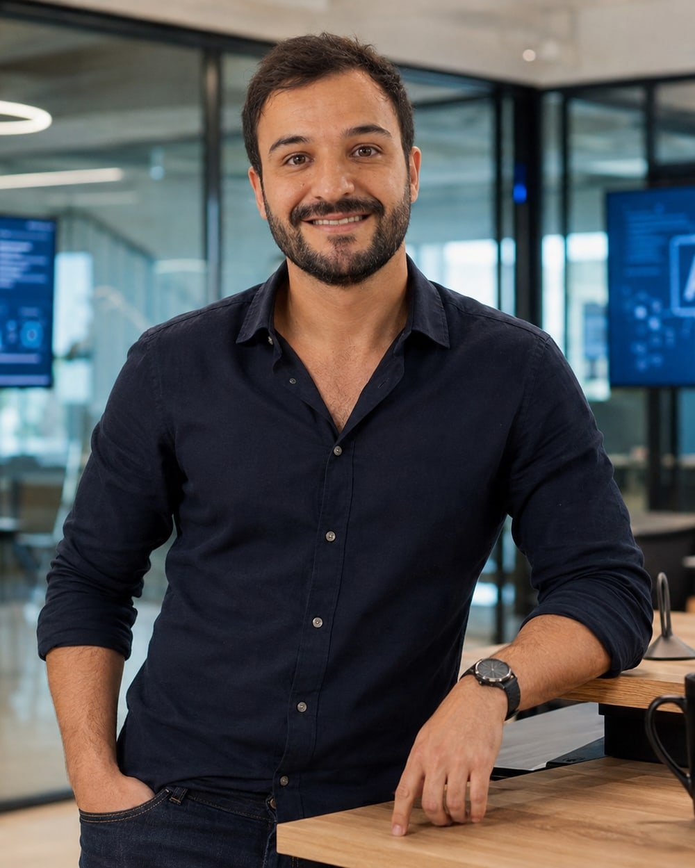 Cezar Machado em ambiente de trabalho